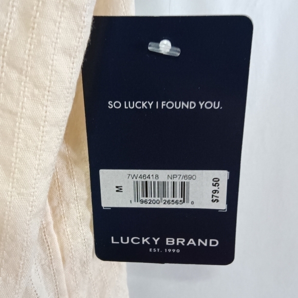 Lucky Brand Embroidered Flutter Sleeve Top Pink Nude Boho Cotton - Picture 7 of 13